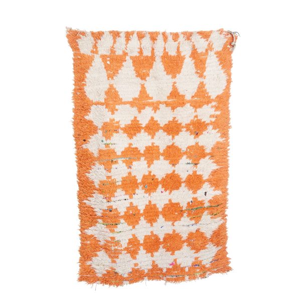 Orange & White Checker Rug For Sale