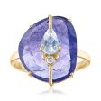 ONE OF A KIND TANZANITE AND MOONSTONE RING Fashion