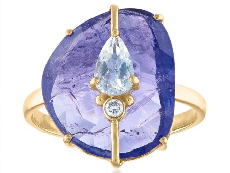 ONE OF A KIND TANZANITE AND MOONSTONE RING Fashion