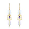 Moonstone Stick Earrings with Opal and Tanzanite on Sale