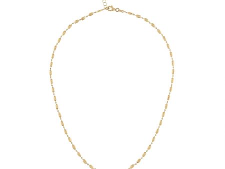 14K YELLOW GOLD BAR BARREL CHAIN Fashion