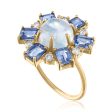 Celebration Moonstone and Sapphire Ring Online now