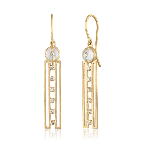 Moonstone and Diamond Earrings Online Sale