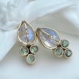 MOONSTONE AND GREEN SAPPHIRE STUD EARRINGS Supply