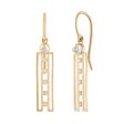 HARMONY EARRINGS WITH MOONSTONES, DIAMONDS AND 14K GOLD For Sale