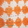 Orange & White Checker Rug For Sale