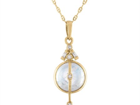 Moonlight Moonstone and Diamond Pendant on Sale