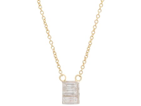 Triple Baguette Diamond Necklace For Discount