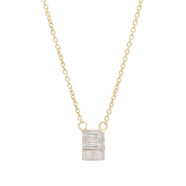 Triple Baguette Diamond Necklace For Discount