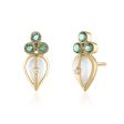 MOONSTONE AND GREEN SAPPHIRE STUD EARRINGS Supply