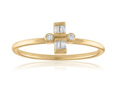 Baguette and Round Diamond Stacking Ring Sale