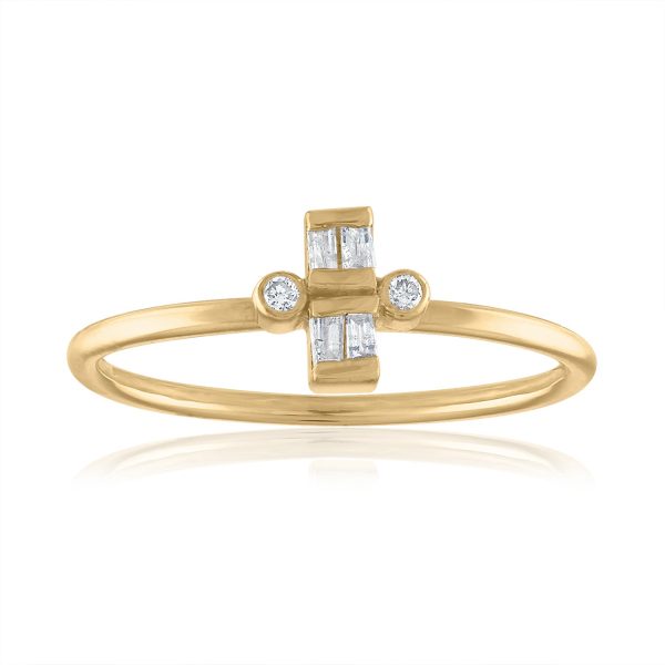 Baguette and Round Diamond Stacking Ring Sale