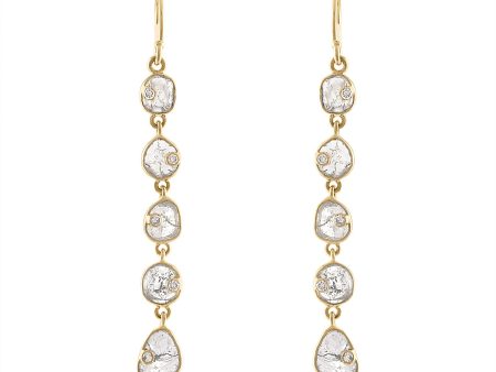 ALYA DIAMOND SLICE LINEAR EARRINGS Supply